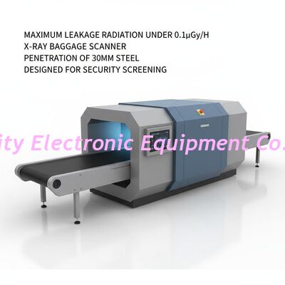 Rayonnement de fuite maximal sous 01 µGy/h pour un scanner à rayons X pour bagages offrant une pénétration de 30 mm d'acier, conçu pour le contrôle de sécurité