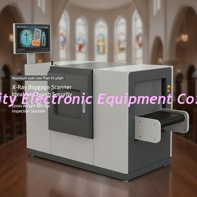 Fuite maximale inférieure à 03 μGyH Scanner de bagages à rayons X idéal pour la sécurité des églises Poids brut 380 kg Solution d'inspection